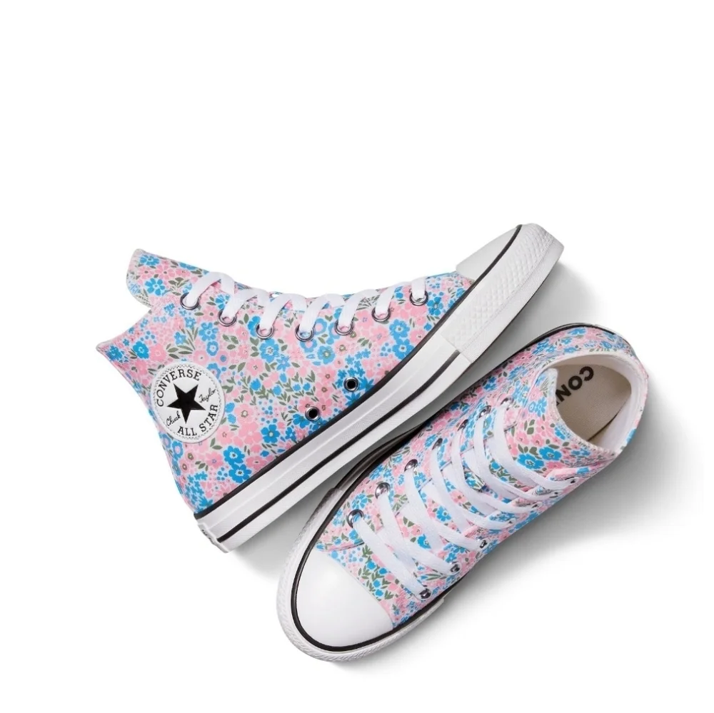 Converse Chuck Taylor All Star Floral High Top Sneakers Womens 8.5 Pink Blue NWT - Picture 4 of 8